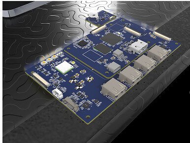 The custom driver board.